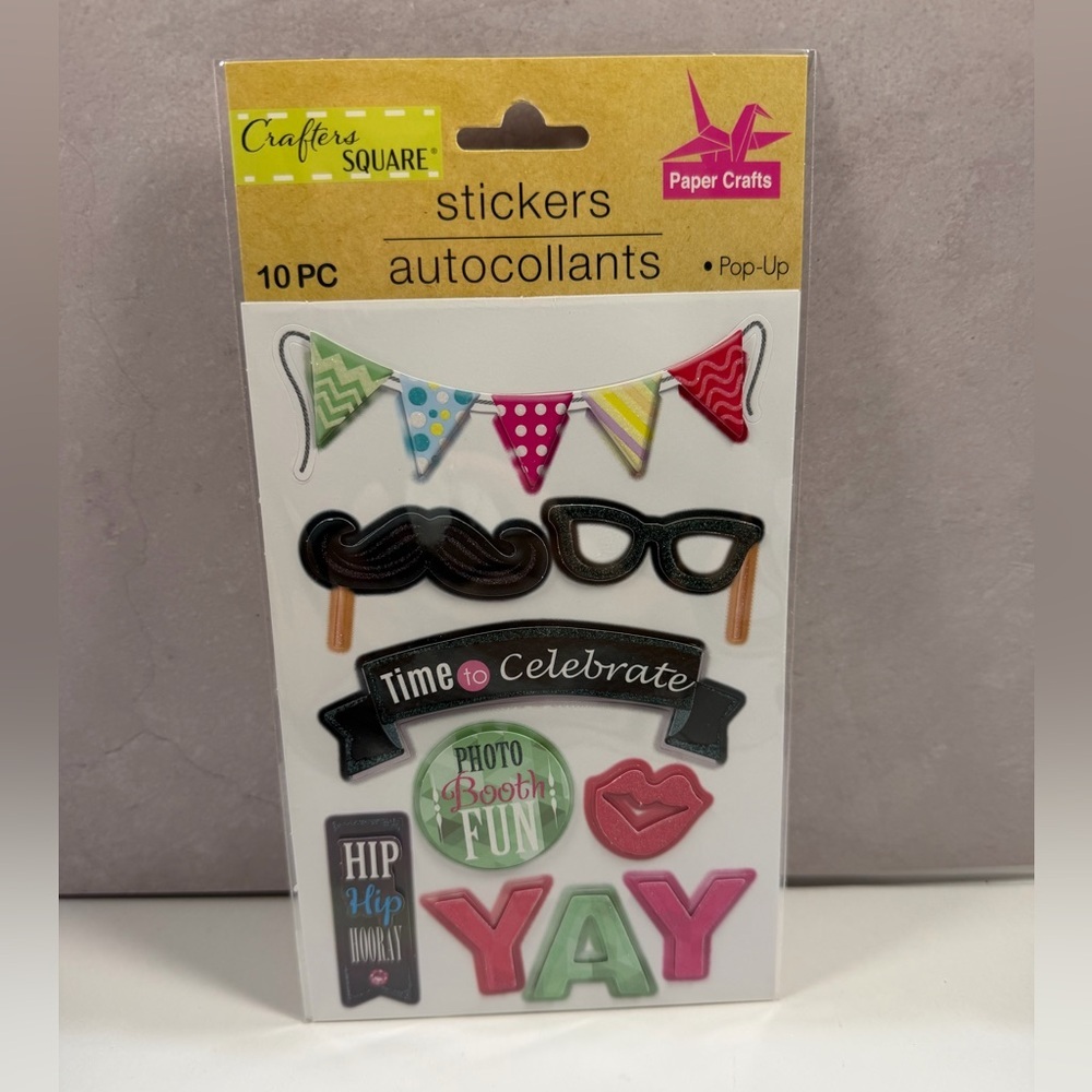 🩷5/$10🩷 Pop-Up Photo Booth Stickers - Multicolor